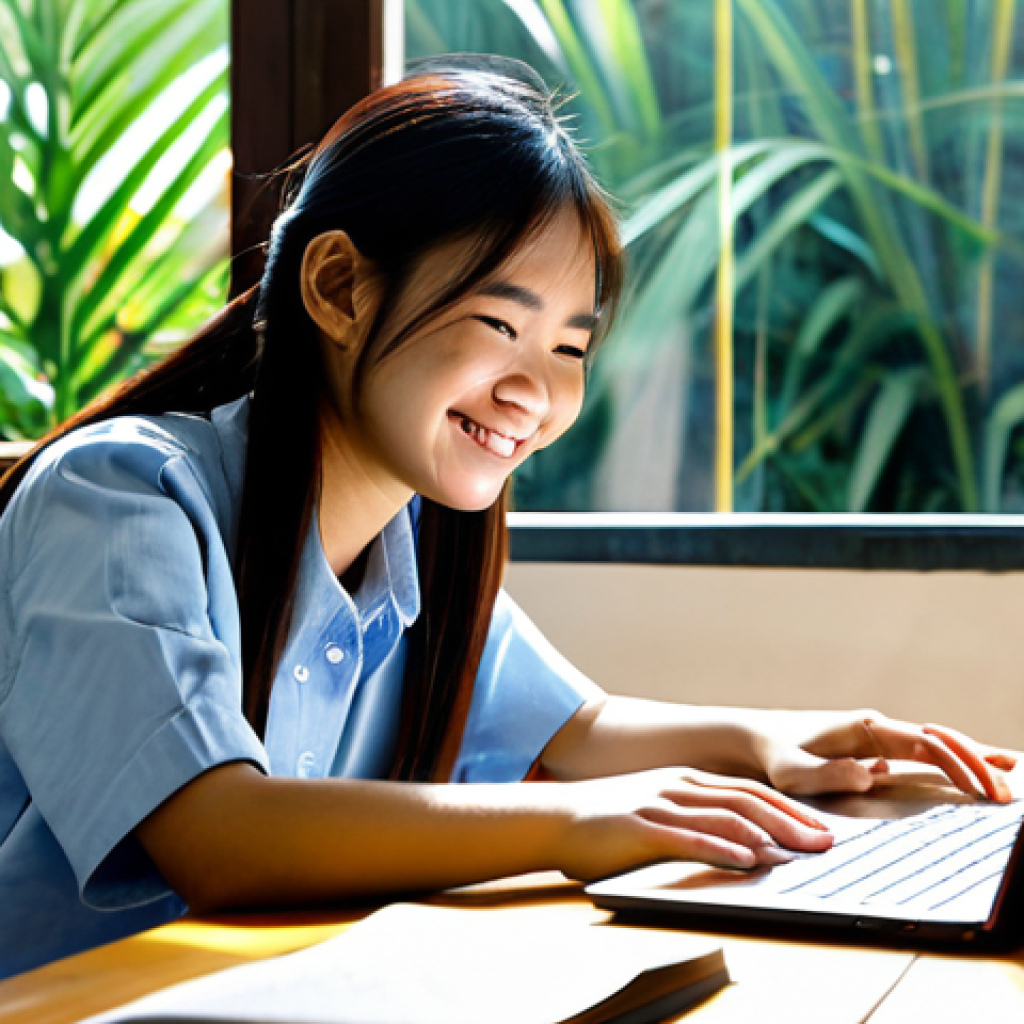 회복탄력성을 위한 자기 주도 학습 방법 - Focused Student**

"A young Vietnamese student, fully clothed in casual clothing, sitting at a woode...