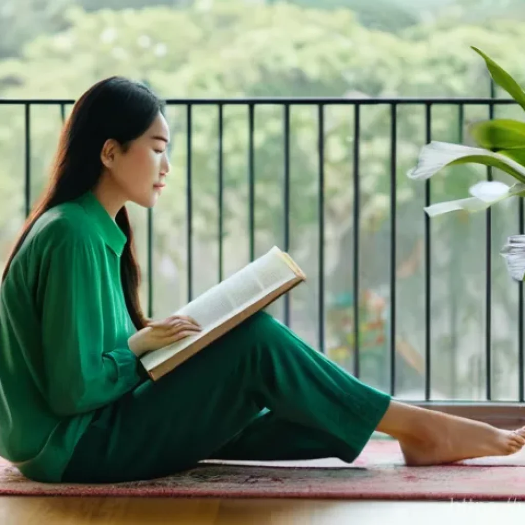 회복탄력성을 위한 정기적인 자기 점검 - **Prompt 1: Serene Self-Reflection**
    "A young Vietnamese woman in her late 20s or early 30s, wit...