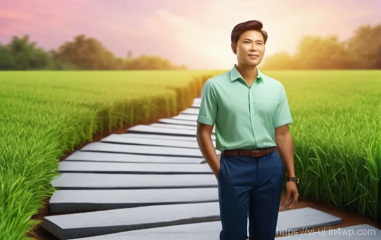 경력 회복탄력성의 중요성 - **Prompt:** A diverse adult (20s-30s, Southeast Asian features) stands at the intersection of a wind...